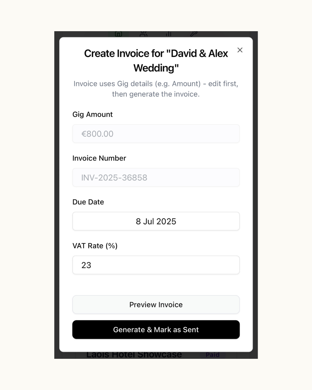 Create Invoice